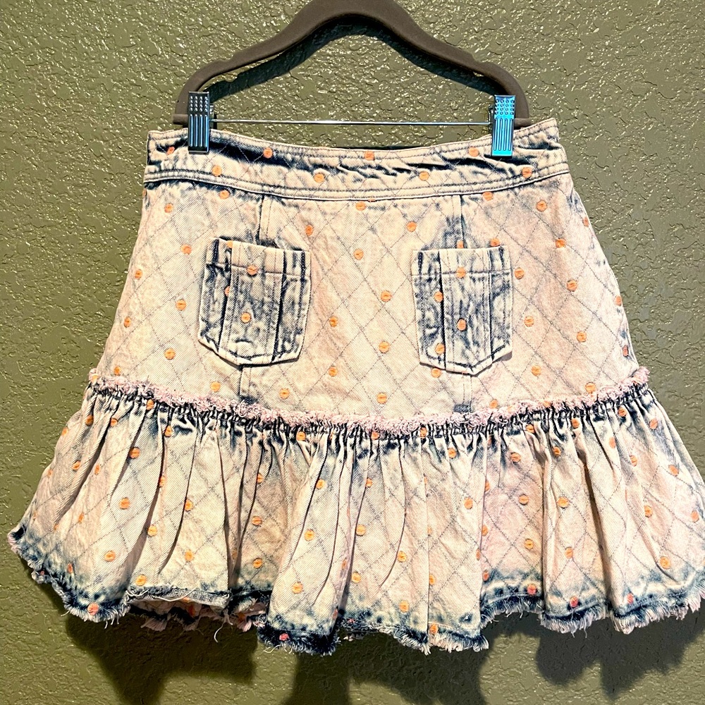 NWT LoveShackFancy denim skirt